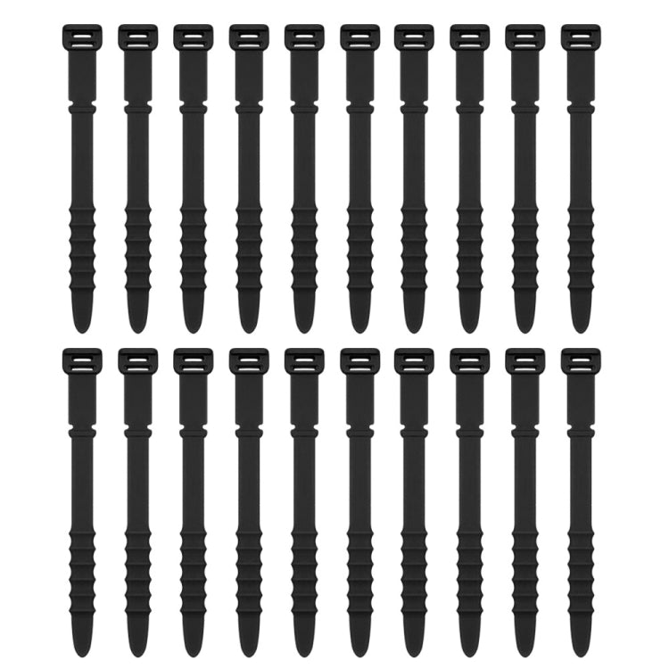 3 Sets 20pcs/Set  Fishbone Silicone Cable Tie Cable Organizer Winder, Five color, Black, White, Pink, White Ice Color, Purple