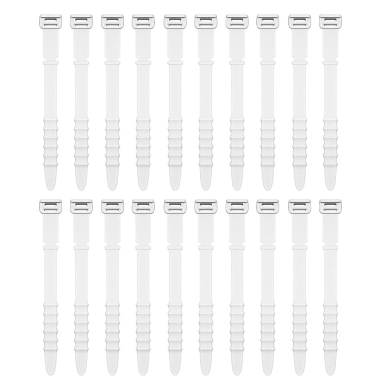 3 Sets 20pcs/Set  Fishbone Silicone Cable Tie Cable Organizer Winder, Five color, Black, White, Pink, White Ice Color, Purple