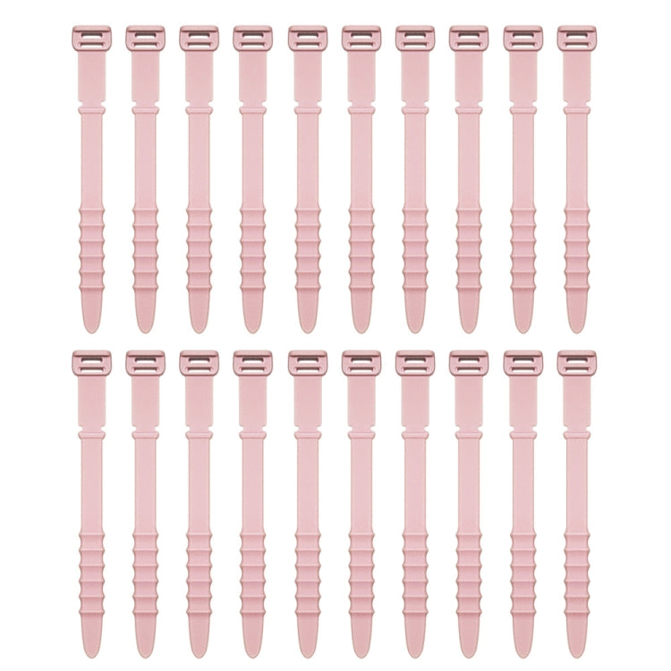 3 Sets 20pcs/Set  Fishbone Silicone Cable Tie Cable Organizer Winder, Five color, Black, White, Pink, White Ice Color, Purple