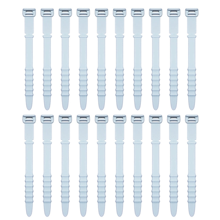 3 Sets 20pcs/Set  Fishbone Silicone Cable Tie Cable Organizer Winder, Five color, Black, White, Pink, White Ice Color, Purple