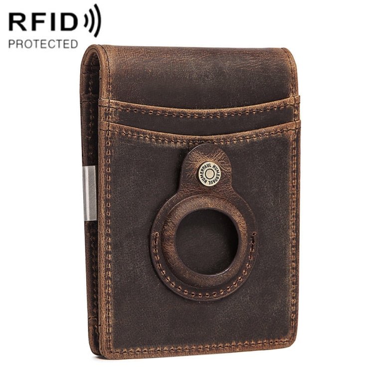 HUMERPAUL BP993 RFID Anti-Theft Brush Pocket Card Bag Suitable For AirTag 2nd Gen / AirTag 1st Gen, BP993 Brown, BP993 Black, BP993 Dark Brown