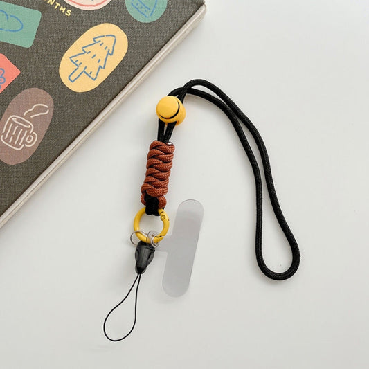 Close-up of colorful lanyard patch detail showing vibrant print and quality stitching