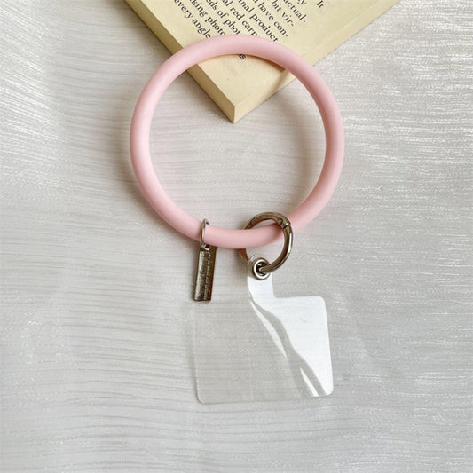 Colorful silicone phone case bracelet lanyards in pink, purple, blue, yellow, orange, red, black, white, mint green