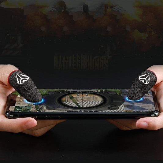 Close-up view of E-Comfort gaming finger gloves showing breathable mesh construction and grip coating
