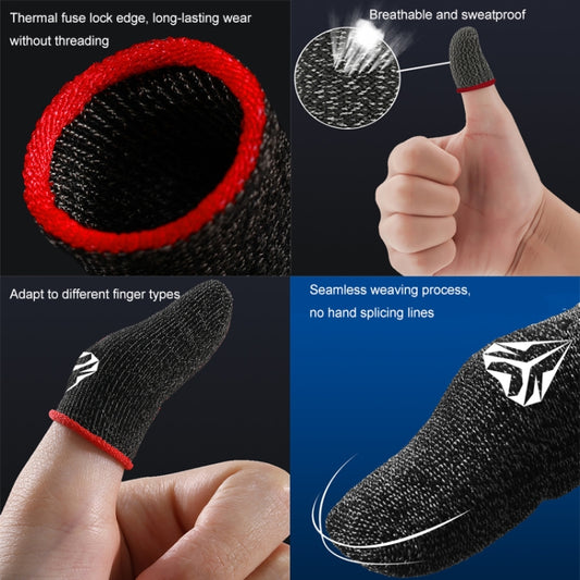 Gamer wearing sweat-resistant finger sleeves during competitive gaming session on tablet