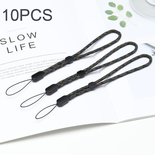 10-pack adjustable mobile phone lanyards with wrist strap anti-lost security in green, blue, red, black