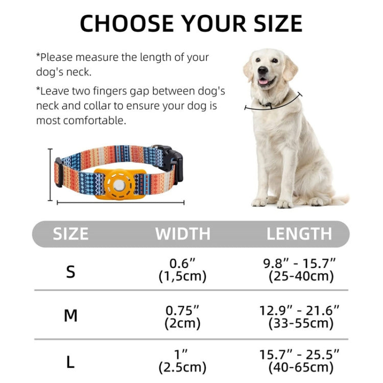 Geometric Print Ethnic Pet Collar for AirTag, S, M, L