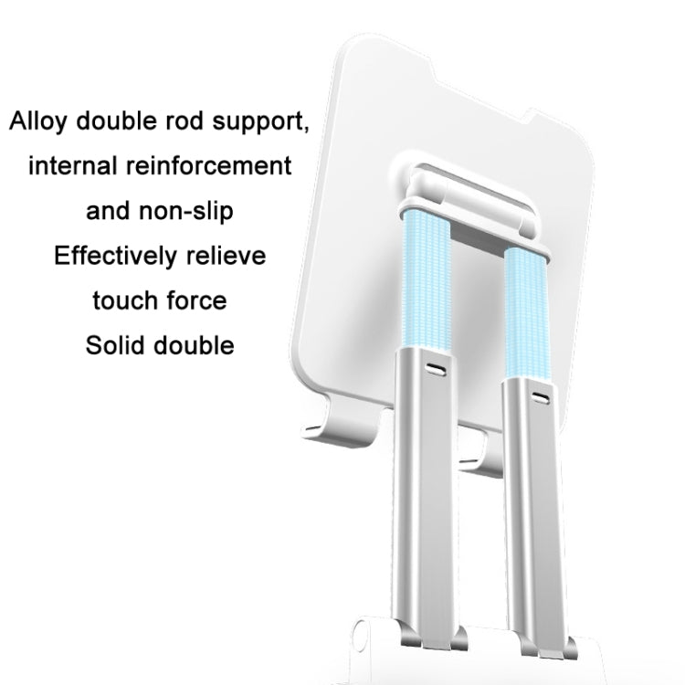Tablet Mobile Phone Desktop Double Pole Lifting Folding Bracket, White (Large), Black (Large), White (Small), Black (Small)