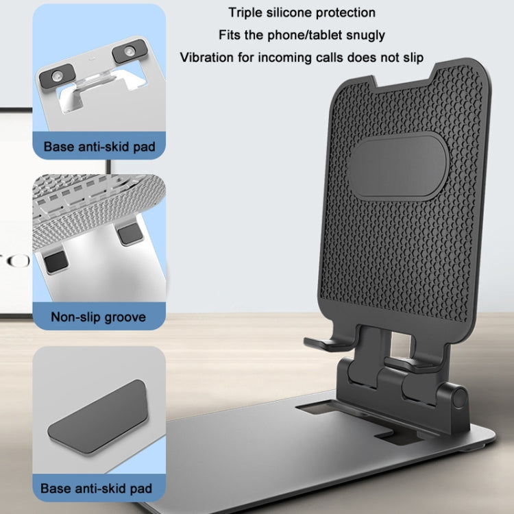 Tablet Mobile Phone Desktop Double Pole Lifting Folding Bracket, White (Large), Black (Large), White (Small), Black (Small)