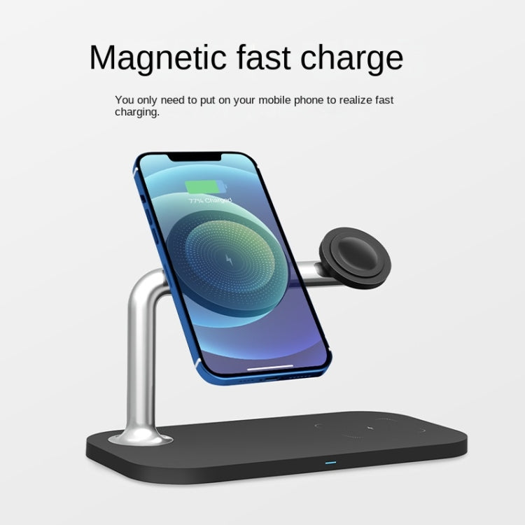 Chargeur magnétique sans fil 3 en 1 pour iPhone 12/13, iWatch et AirPods, 3 en 1 blanc, 3 en 1 noir