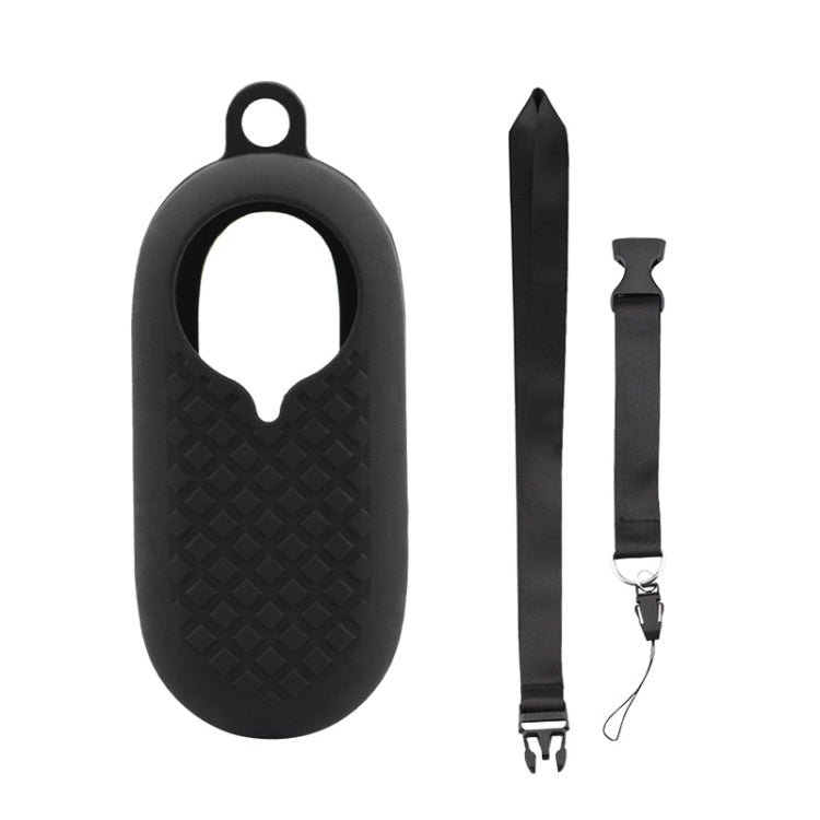 2 PCS Thumb Camera Silicone Case + Lanyard For Insta360 GO2, Black, White, Blue