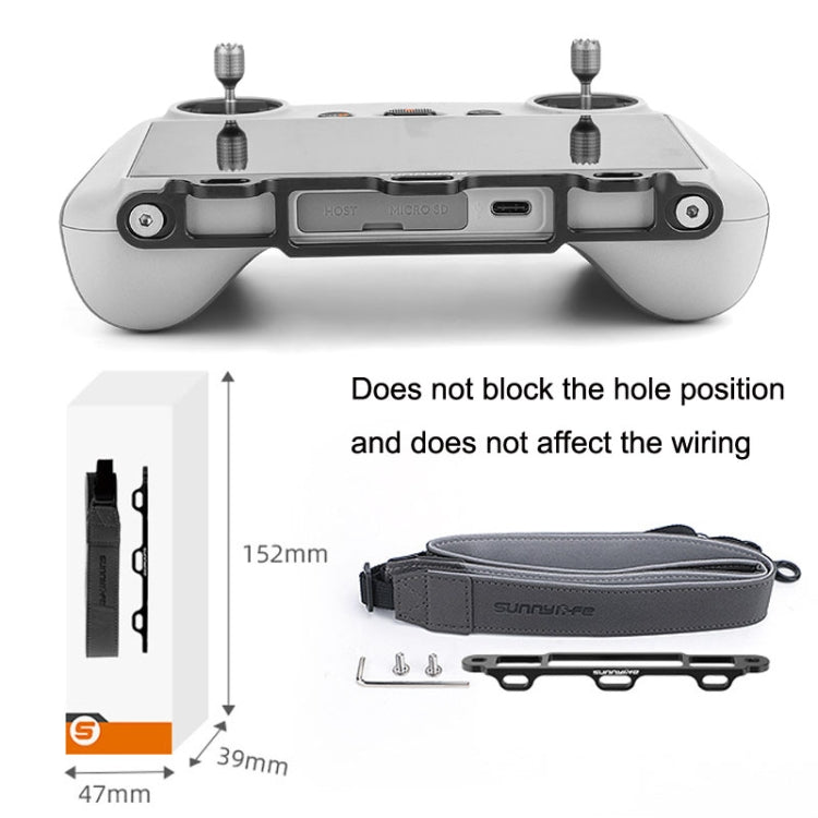 Sunnylife MM3-GS389 For Mini 3 Pro DJI RC with Screen Remote Control Leather Lanyard, MM3-GS389