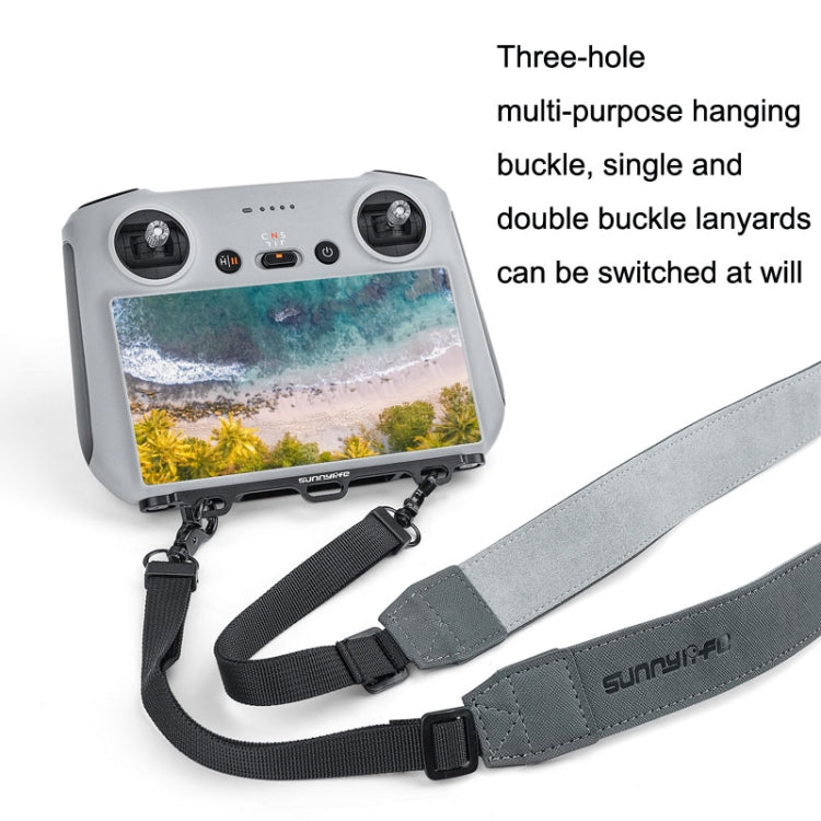 Sunnylife MM3-GS389 For Mini 3 Pro DJI RC with Screen Remote Control Leather Lanyard, MM3-GS389
