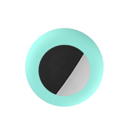 Mint green silicone AirTag 2 pet tracker cover with secure fit design