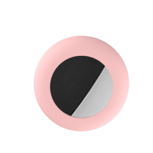 Bright pink AirTag silicone cover safeguarding your pet's location tracker