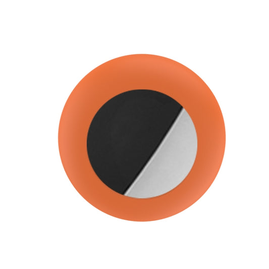 Orange AirTag 1 gen protective shell, pet tracker case with secure loop attachment