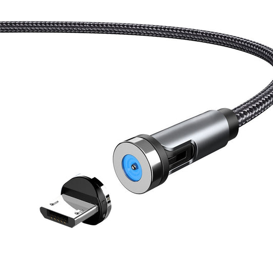 CC56 magnetic rotating dust plug charging cable with interchangeable heads for Android, Type-C, and 8Pin