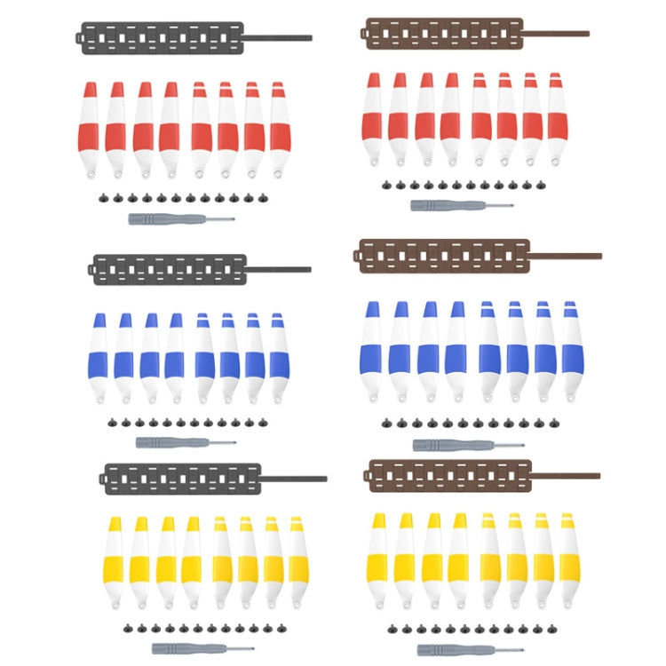 Sunnylife MM3-SN443 For Mini 3 Pro Propeller Blades + Silicone Folding Storage Bag, Red Strip+Gray Bag, Red Strip+Brown Bag, Blue Strip+Gray Bag, Blue Strip+Brown Bag, Yellow Strip+Gray Bag, Yellow Strip+Brown Bag