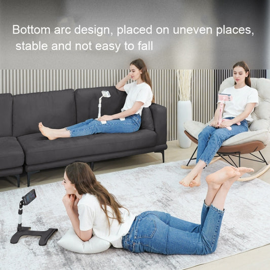Lazy bracket phone stand in use on bed mattress - perfect for streaming and video calls