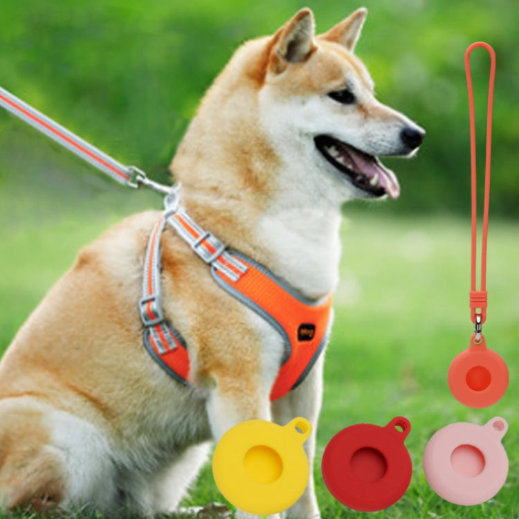 Locator Storage Silicone Cover With Hand Strap For AirTag 2nd Gen / AirTag 1st Gen, Mint Green, Pink, Black, Red, Yellow, Orange, Brown, Ink Green, Denim Blue, Coral Color, Dark Gray, White, Transparent, Noon Blue, Luminous Blue, Luminous Green