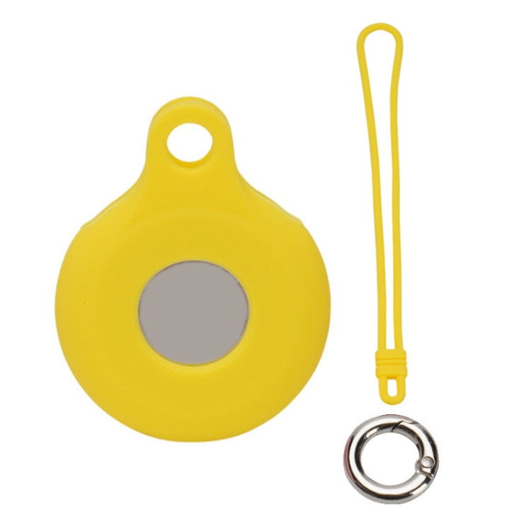 Locator Storage Silicone Cover With Hand Strap For AirTag 2nd Gen / AirTag 1st Gen, Mint Green, Pink, Black, Red, Yellow, Orange, Brown, Ink Green, Denim Blue, Coral Color, Dark Gray, White, Transparent, Noon Blue, Luminous Blue, Luminous Green