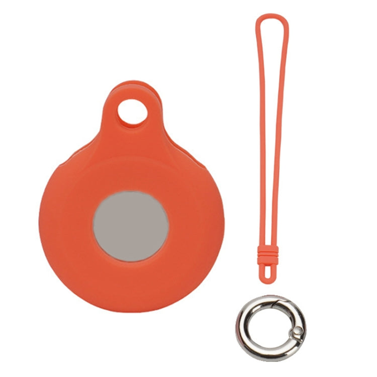 Locator Storage Silicone Cover With Hand Strap For AirTag 2nd Gen / AirTag 1st Gen, Mint Green, Pink, Black, Red, Yellow, Orange, Brown, Ink Green, Denim Blue, Coral Color, Dark Gray, White, Transparent, Noon Blue, Luminous Blue, Luminous Green