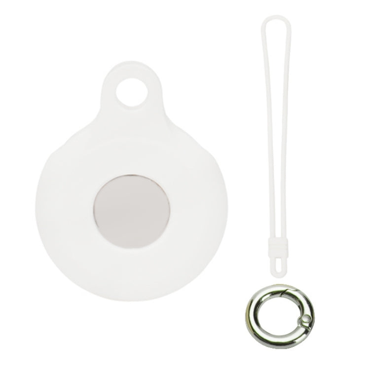 Locator Storage Silicone Cover With Hand Strap For AirTag 2nd Gen / AirTag 1st Gen, Mint Green, Pink, Black, Red, Yellow, Orange, Brown, Ink Green, Denim Blue, Coral Color, Dark Gray, White, Transparent, Noon Blue, Luminous Blue, Luminous Green