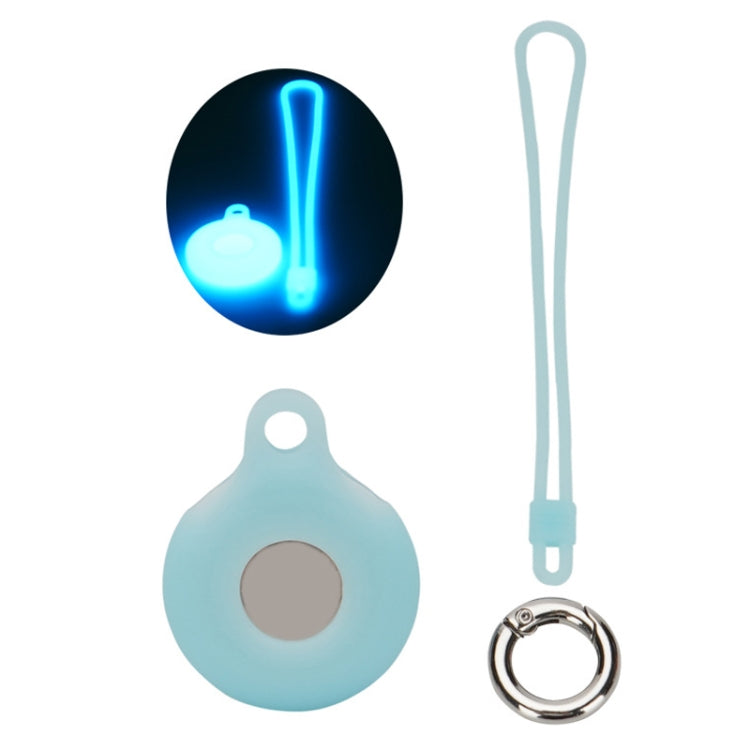 Locator Storage Silicone Cover With Hand Strap For AirTag 2nd Gen / AirTag 1st Gen, Mint Green, Pink, Black, Red, Yellow, Orange, Brown, Ink Green, Denim Blue, Coral Color, Dark Gray, White, Transparent, Noon Blue, Luminous Blue, Luminous Green