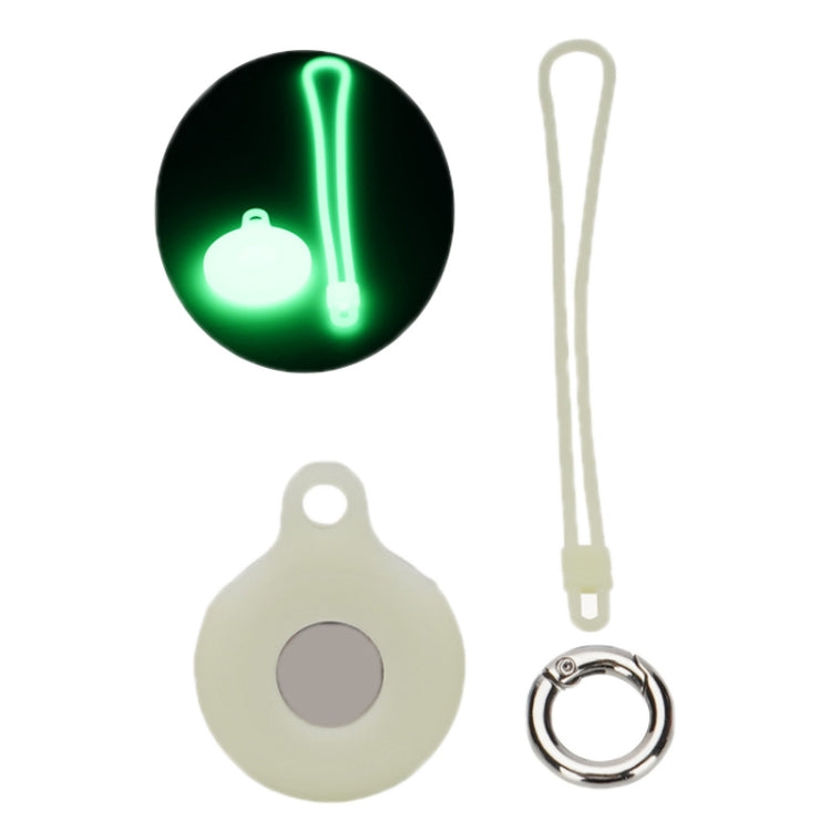 Locator Storage Silicone Cover With Hand Strap For AirTag 2nd Gen / AirTag 1st Gen, Mint Green, Pink, Black, Red, Yellow, Orange, Brown, Ink Green, Denim Blue, Coral Color, Dark Gray, White, Transparent, Noon Blue, Luminous Blue, Luminous Green