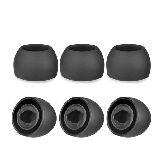 Six silicone earplugs for Samsung Galaxy Buds Pro in black, gray, and purple sizes