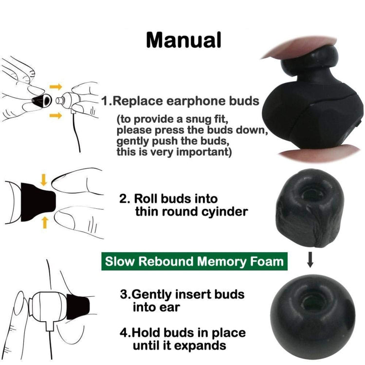 6 PCS Memory Foam Earplugs For TWS Jabra Elite 65T Sony WF-1000XM3 Real Wireless Headset, Large, Medium, Small