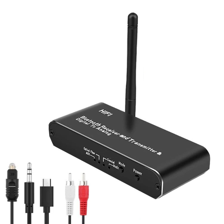 D09 2 In 1 AUX Wireless Bluetooth Receiver RCA Fiber Coaxial Bluetooth Transmitter, D09