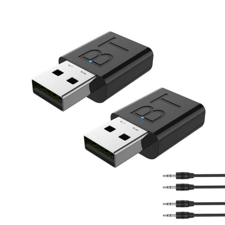 2PCS MSD118 2 In 1 Bluetooth 5.0 Audio Receiver Car Speaker Computer Transmitter, MSD118