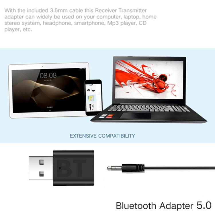 2PCS MSD118 2 In 1 Bluetooth 5.0 Audio Receiver Car Speaker Computer Transmitter, MSD118