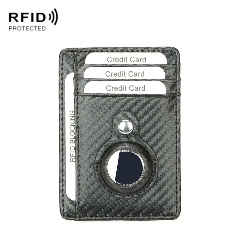 TQ-319 Anti-Theft Anti-Lost Tracker Leather Card Holder For AirTag, Style:, Carbon Fiber (Black), Carbon Fiber (Brown), Flat Pattern (Black), Flat Pattern (Brown), Leather Flat Pattern (Black)