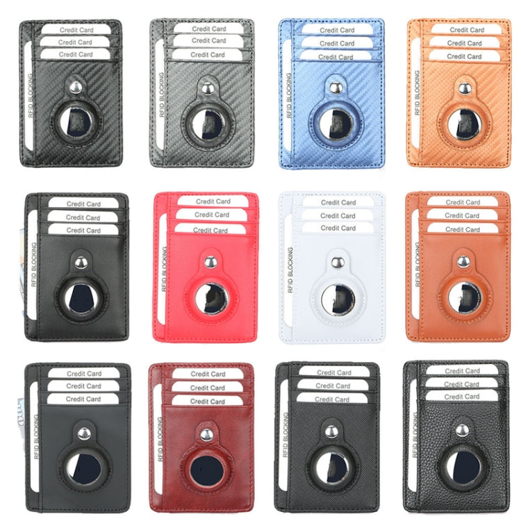 TQ-319 Anti-Theft Anti-Lost Tracker Leather Card Holder For AirTag, Style:, Carbon Fiber (Black), Carbon Fiber (Brown), Flat Pattern (Black), Flat Pattern (Brown), Leather Flat Pattern (Black)