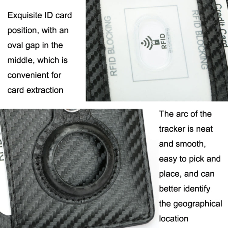 TQ-319 Anti-Theft Anti-Lost Tracker Leather Card Holder For AirTag 2nd Gen / AirTag 1st Gen, Carbon Fiber (Black), Carbon Fiber (Brown), Flat Pattern (Brown)