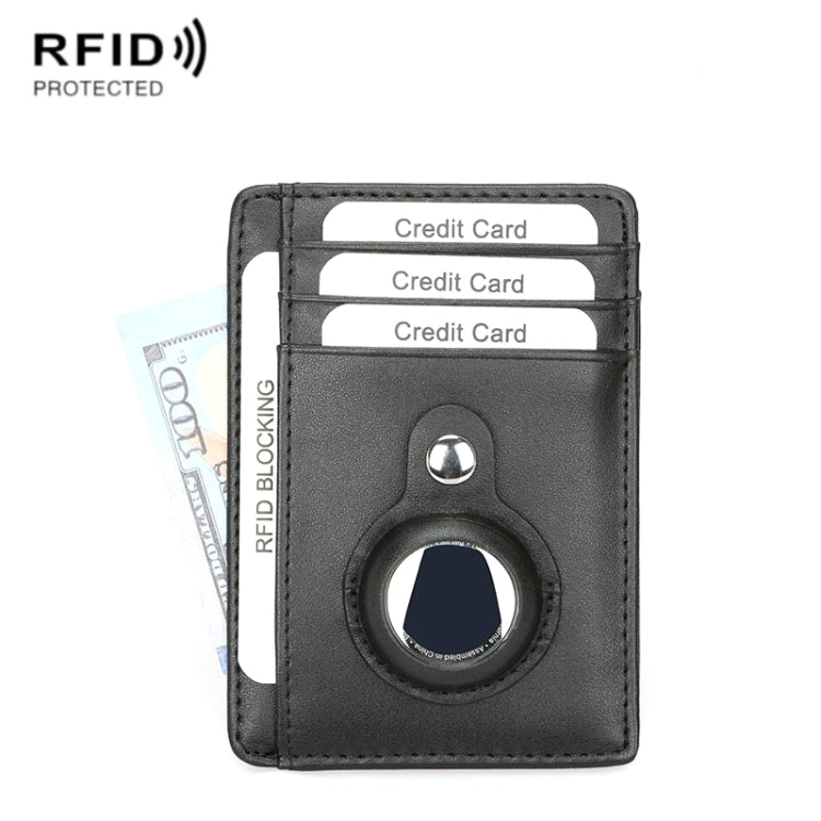 TQ-319 Anti-Theft Anti-Lost Tracker Leather Card Holder For AirTag, Style:, Carbon Fiber (Black), Carbon Fiber (Brown), Flat Pattern (Black), Flat Pattern (Brown), Leather Flat Pattern (Black)