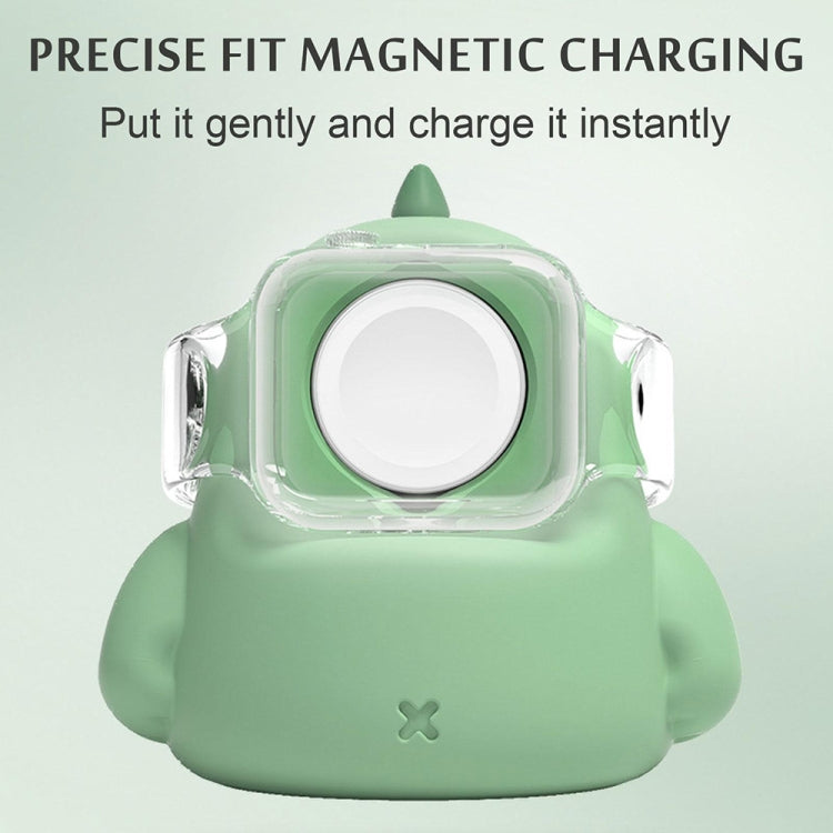 Lot de 2 supports de charge en silicone en forme de dinosaure pour Apple Watch, sans montre, blanc, rose, vert, noir, gris, jaune, violet