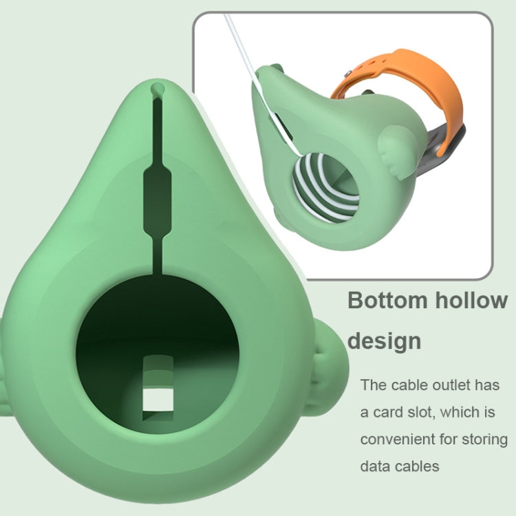 2 PCS H003 Cute Dinosaur Shaped Silicone Charging Stand without Watch For Apple Watch, White, Pink, Green, Black, Grey, Yellow, Purple