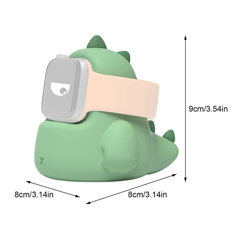 2 PCS H003 Cute Dinosaur Shaped Silicone Charging Stand without Watch For Apple Watch, White, Pink, Green, Black, Grey, Yellow, Purple