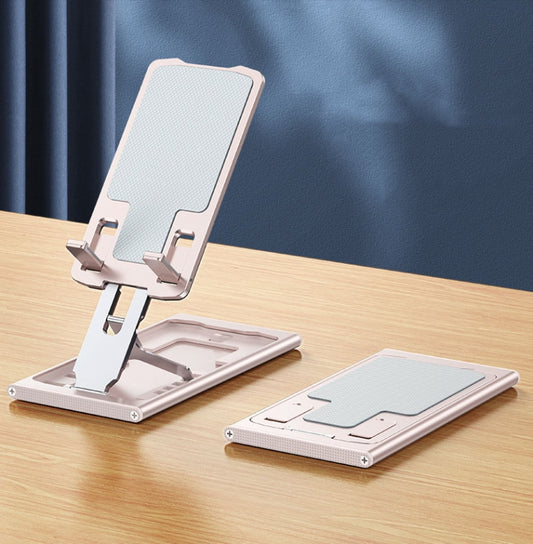 Adjustable desktop phone stand with sturdy aluminum construction for streaming