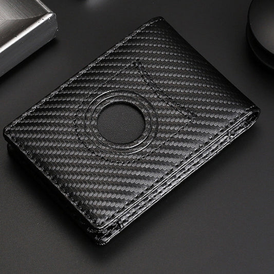 Slim bifold men's wallet with integrated AirTag 1st Gen pocket and RFID protection