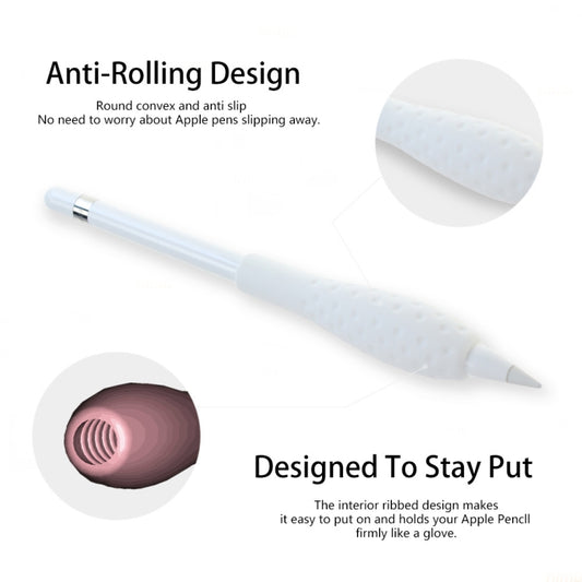 Soft silicone grip sleeve for Apple Pencil with ergonomic design