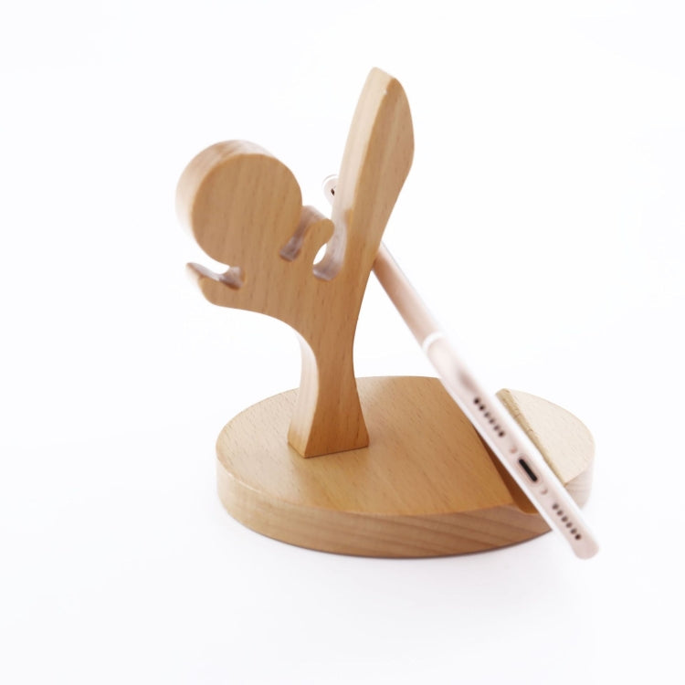Wooden Mobile Phone Bracket Beech Lazy Mobile Phone Holder,Style:, Pony, Kung Fu, Staunch, Little Deer With Antlers, Elephants, Puppy, Golden Retriever, Piggy