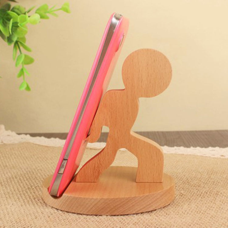 Wooden Mobile Phone Bracket Beech Lazy Mobile Phone Holder,Style:, Pony, Kung Fu, Staunch, Little Deer With Antlers, Elephants, Puppy, Golden Retriever, Piggy
