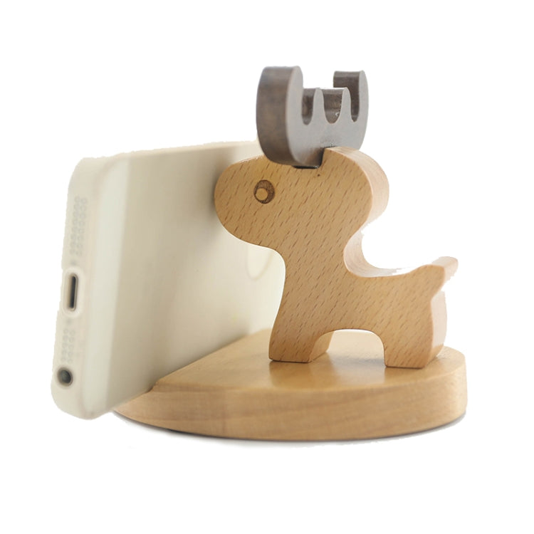 Wooden Mobile Phone Bracket Beech Lazy Mobile Phone Holder,Style:, Pony, Kung Fu, Staunch, Little Deer With Antlers, Elephants, Puppy, Golden Retriever, Piggy
