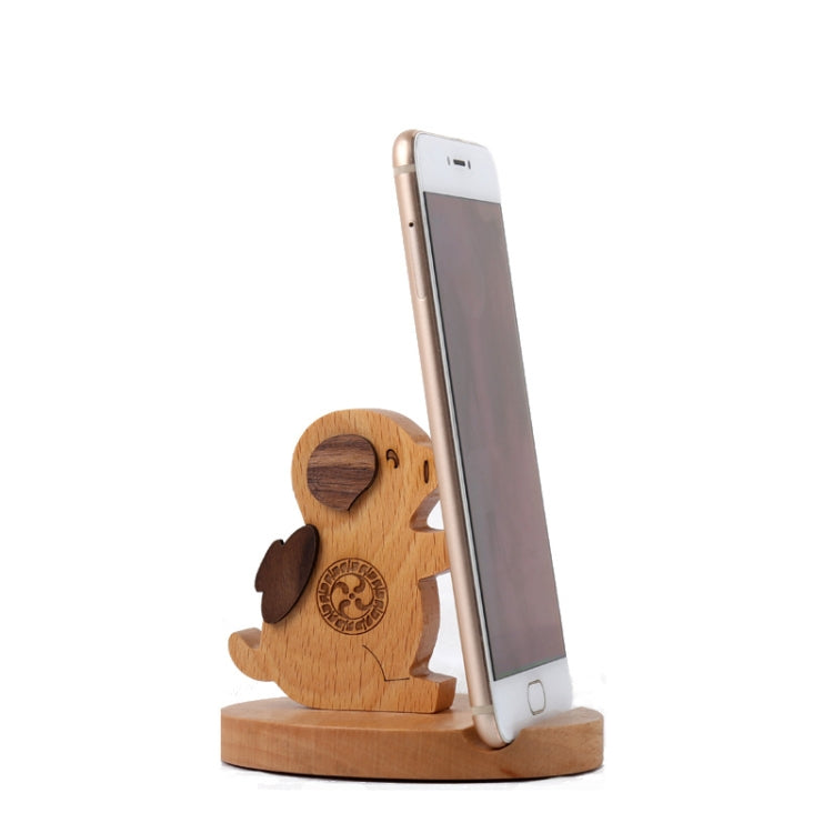 Wooden Mobile Phone Bracket Beech Lazy Mobile Phone Holder,Style:, Pony, Kung Fu, Staunch, Little Deer With Antlers, Elephants, Puppy, Golden Retriever, Piggy