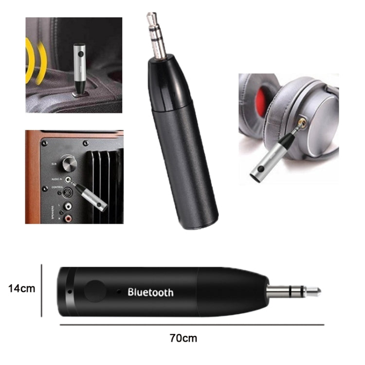 Récepteur audio auxiliaire Bluetooth 5.0 011, adaptateur audio stéréo pour voiture 3,5 mm, noir