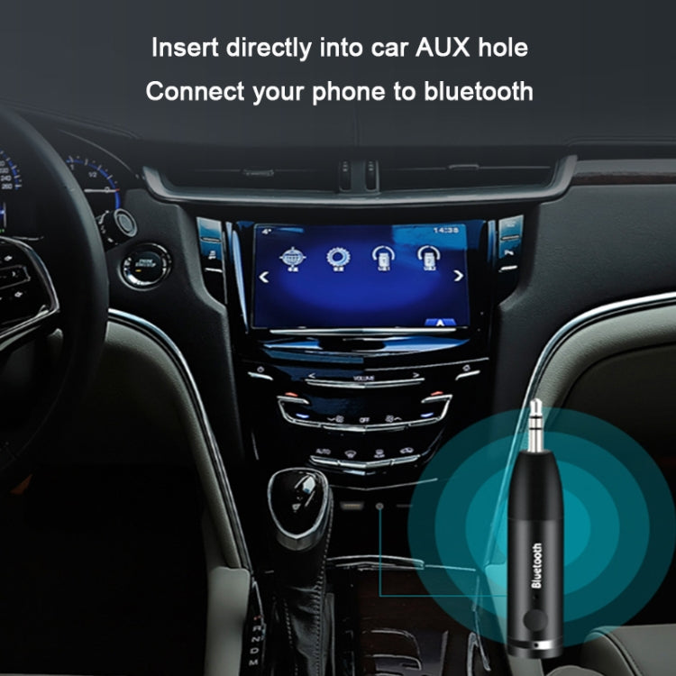 Récepteur audio auxiliaire Bluetooth 5.0 011, adaptateur audio stéréo pour voiture 3,5 mm, noir
